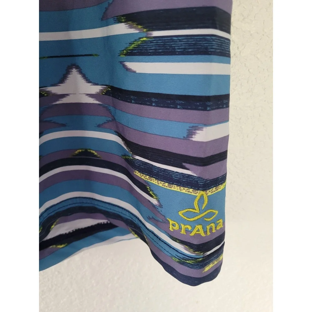 Prana Mens Board Shorts Blue Purple Striped UPF 50+ Swim Trunks‎ Size 32 #1